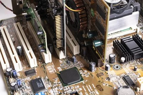 The computer is inside. The motherboard. Stock Photos