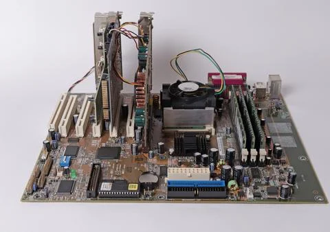 The computer is inside. The motherboard. 스톡 사진