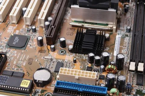 The computer is inside. The motherboard. 写真素材