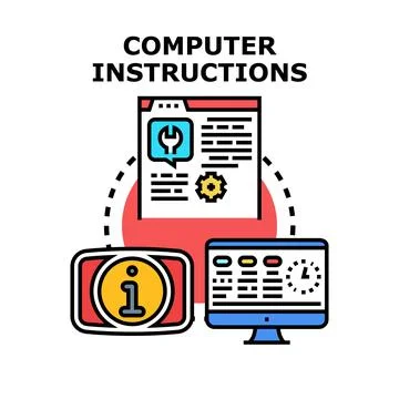 Computer instructions concept for digital process guidance イラスト素材