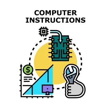 Computer instructions processing digital data for software development 스톡 일러스트