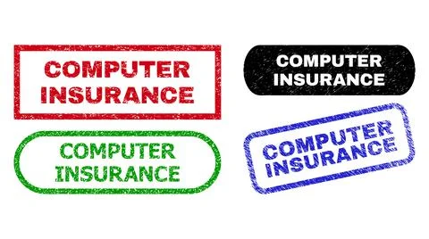 COMPUTER INSURANCE Rectangle Seals Using Unclean Surface Illustrazione stock