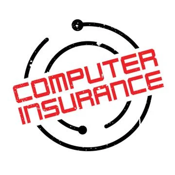 Computer Insurance rubber stamp Illustrazione stock