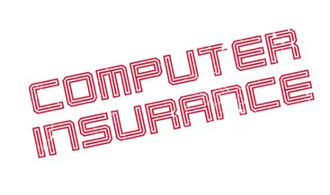 Computer Insurance rubber stamp 스톡 일러스트