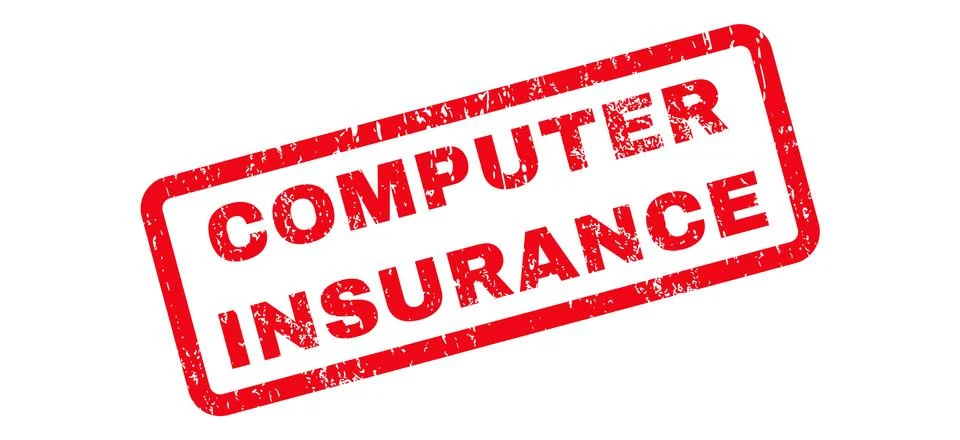 Computer Insurance Text Rubber Stamp 스톡 일러스트