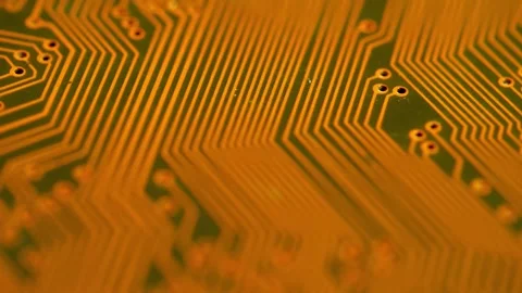 Computer integrated circuit board topology close-up Stock Footage 283780063