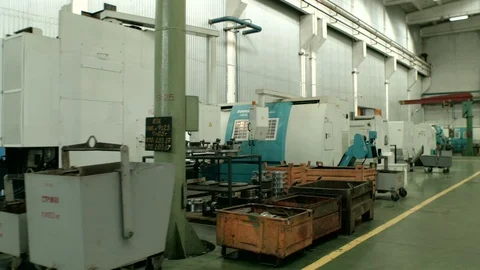 Computer-integrated factory manufacturing automobile parts Stock Footage 71024199