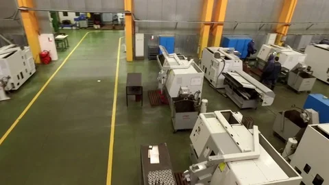 Computer-integrated factory manufacturing spare parts for cars Stock Footage 71023958