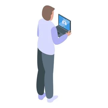 Computer interaction icon, isometric style Stock Illustration