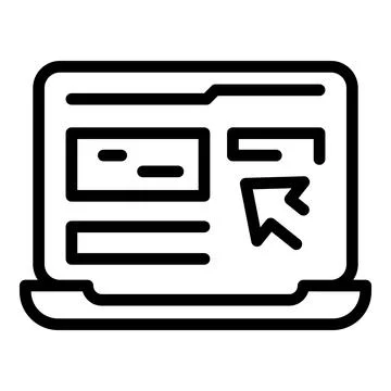 Computer interaction icon, outline style Stock Illustration
