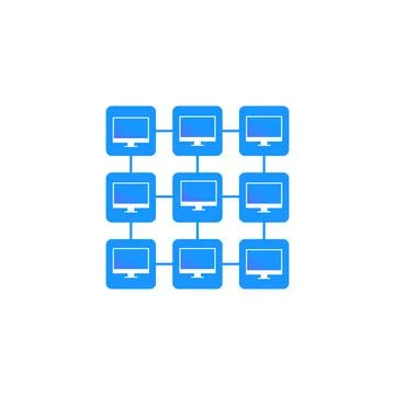 Computer interconnected design vector illustration. 库存插图