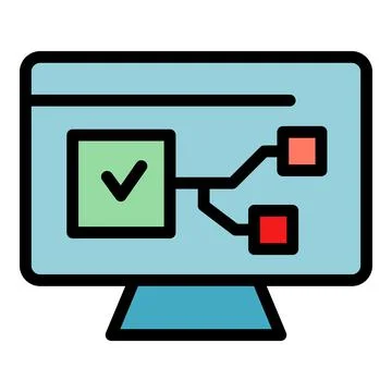 Computer interface icon color outline vector Stock Illustration