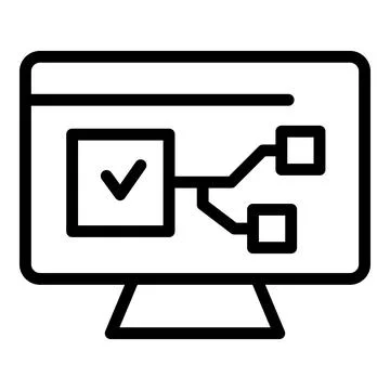 Computer interface icon, outline style Stock Illustration