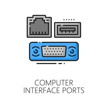 Computer interfaces software color line icon Stock Illustration