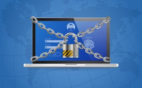 Computer Internet and Personal Data Security Stock Illustration