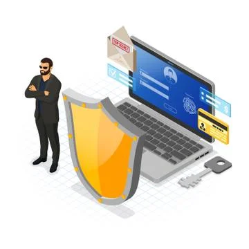 Computer Internet and Personal Data Security Illustrazione stock