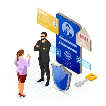 Computer Internet and Personal Data Security Illustrazione stock