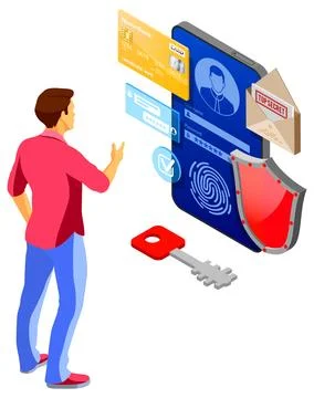 Computer Internet and Personal Data Security Illustrazione stock