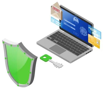 Computer Internet and Personal Data Security Stock Illustration