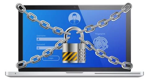 Computer Internet and Personal Data Security Stock Illustration