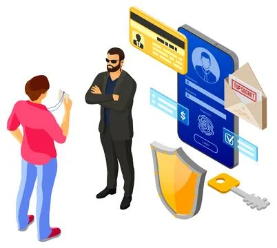 Computer Internet and Personal Data Security Stock Illustration