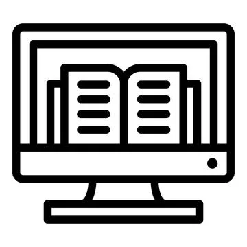 Computer internet book icon, outline style Illustrazione stock