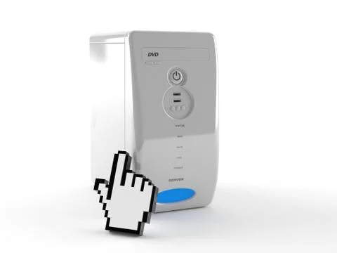 Computer with internet cursor Stockillustratie