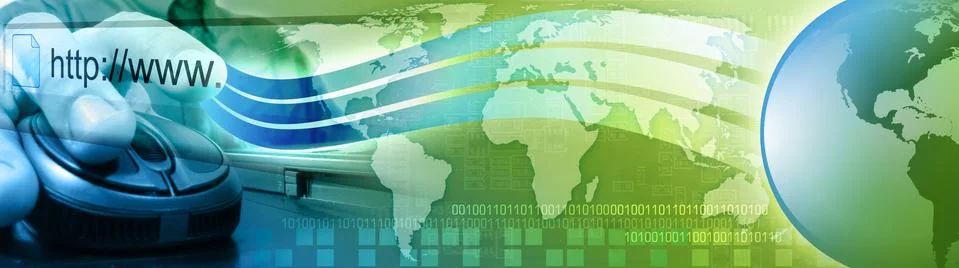 Computer internet mouse man with earth Stockillustratie