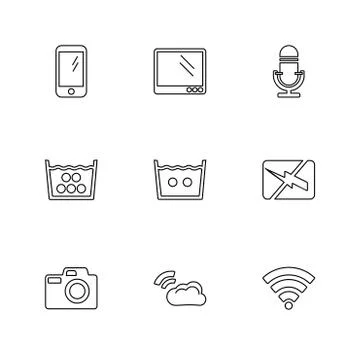 Computer,  internet , multimedia , infrared , camera ,eps icons set vector 스톡 일러스트