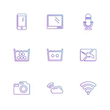 Computer,  internet , multimedia , infrared , camera ,eps icons set vector イラスト素材