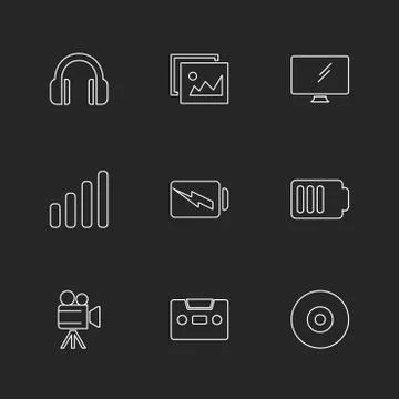 Computer,  internet , multimedia , infrared , camera ,eps icons set vector Illustrazione stock
