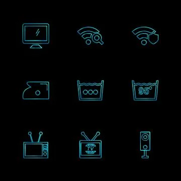 Computer,  internet , multimedia , infrared , camera ,eps icons set vector 스톡 일러스트