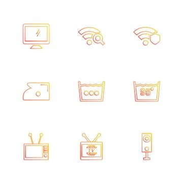 Computer,  internet , multimedia , infrared , camera ,eps icons set vector イラスト素材