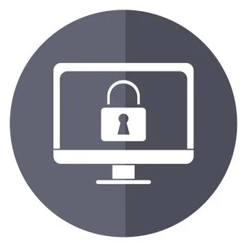 Computer internet security system technology shadow イラスト素材