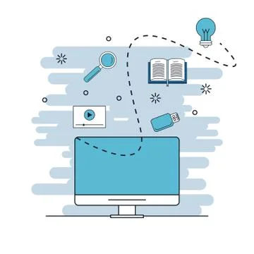 Computer internet tools Illustrazione stock