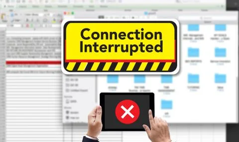 Computer Interrupted  Attention Alert Connection Interrupted War Stock Photos