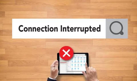 Computer Interrupted  Attention Alert Connection Interrupted War Stock Photos