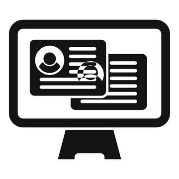 Computer job search icon simple vector. Online business Stock Illustration