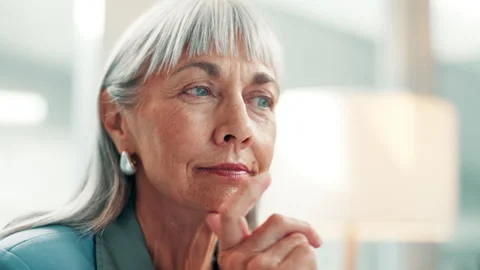 Computer, journalism and thinking with business woman in office for editing, Stock Footage 330042759