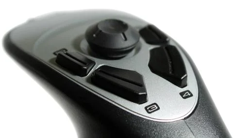 Computer joystick isolated on white Stock Photos