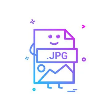 Computer jpg file format type icon vector design Stockillustratie