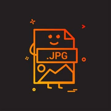 Computer jpg file format type icon vector design Stock Illustration