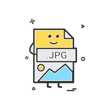 Computer jpg file format type icon vector design Stock Illustration
