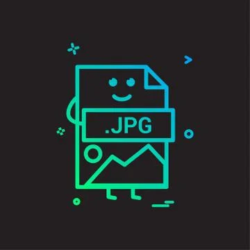 Computer jpg file format type icon vector design Ilustración de archivo