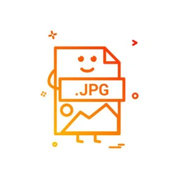 Computer jpg file format type icon vector design 스톡 일러스트