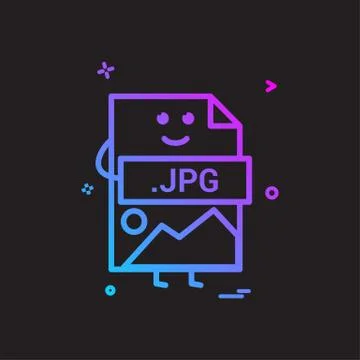 Computer jpg file format type icon vector design Stock Illustration