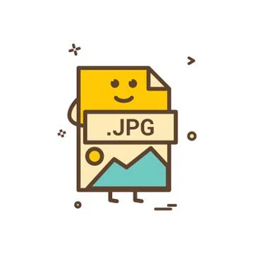 Computer jpg file format type icon vector design Illustrazione stock