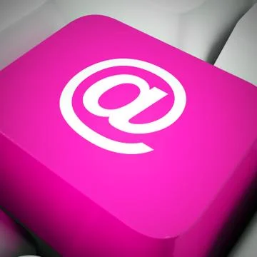 At Computer Key In Blue For Emailing Or Contacting Stock Illustration