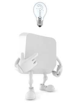 Computer key character having an idea イラスト素材