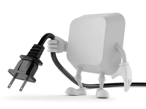Computer key character holding electric cable Stockillustratie